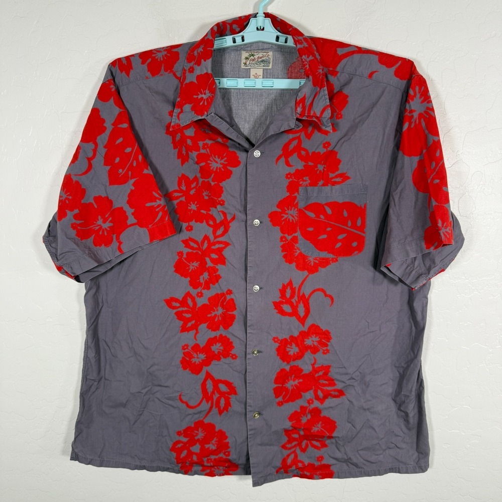 Vintage Polo Jeans Co Shirt Mens XL Camp Loop Collar Hawaiian Aloha Floral
